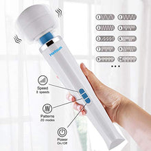 Load image into Gallery viewer, Helisun Magic Massager Rechargeable Cordless Wand Massager USB Charging 8 Speeds and 20 Frequencies Handheld Electric Back Massagers for Neck and Back Quiet
