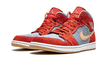 Load image into Gallery viewer, Nike Men's Air Jordan 1 Mid Se Denim Red Suede, Cinnabar/Hemp/White, 10
