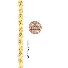 Load image into Gallery viewer, Lifetime Jewelry 7mm Rope Chain Necklace 24k Real Gold Plated for Men &amp; Women (Gold, 26)
