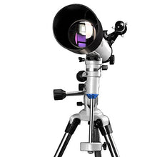Load image into Gallery viewer, Telescope 70EQ Refractor Telescope Scope - 70mm Aperture and 700mm Focal Length, Multi-Layer Green Film, with Digiscoping Adapter for Photography
