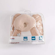 Load image into Gallery viewer, SECOND MUM Portable Newborn Baby Bed Mattress with Head Support Infant Lounger Pillow | Co-Sleeping Sleeper | Anti-Roll and Flat Head Prevention Fit Nest Crib Bassinet and Bed (Beige）
