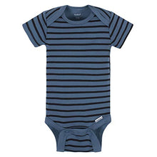 Load image into Gallery viewer, Grow by Gerber Baby Boy's Organic 5-Pack Short-Sleeve Onesies Bodysuits Pants, Black/White/Grey/Blue, 0-3 Months
