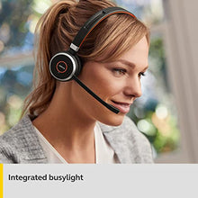 Load image into Gallery viewer, Jabra Evolve 65 UC Wireless Headset, Stereo – Includes Link 370 USB Adapter – Bluetooth Headset with Industry-Leading Wireless Performance, Passive Noise Cancellation, All Day Battery, Stereo Speaker, Model: 6599-829-409
