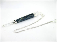 Load image into Gallery viewer, Jet Blue Kyanite Wand Pendulum Free Booklet Jet International Crystal Therapy Genuine Healing Reiki Chakra
