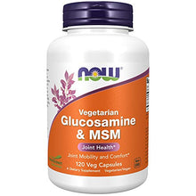 Load image into Gallery viewer, NOW Supplements, Glucosamine &amp; MSM (Not Shellfish Derived), Vegetarian , 120 Veg Capsules
