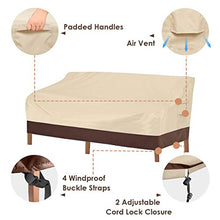 Load image into Gallery viewer, Vailge Heavy Duty Patio Sofa Cover, 100% Waterproof 3-Seater Outdoor Sofa Cover,Lawn Patio Furniture Covers with Air Vent and Handle,60" W x 40" D x 35" H,Beige&amp;Brown
