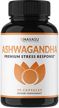 Load image into Gallery viewer, Havasu Nutrition Ashwagandha Capsules with Adaptogens, for Stress Relief, Anxiety Relief, Mood Support, Libido Boost, and Adrenal Fatigue Relief; Non-GMO 1000 mg; 90 Capsules for Men &amp; Women

