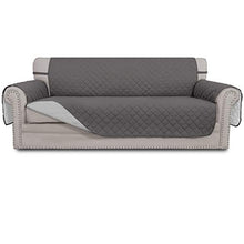 Load image into Gallery viewer, Easy-Going Sofa Slipcover Reversible Sofa Cover Water Resistant Couch Cover Furniture Protector with Elastic Straps for Pets Kids Children Dog Cat(Sofa, Gray/Light Gray)
