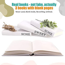 Load image into Gallery viewer, Decorative White Books,Farmhouse Stacked Books,Hardcover Books Decorative ,Home|Sweet|Home(Set of 3) Stacked Books for Decorating Coffee Tables and Shelves
