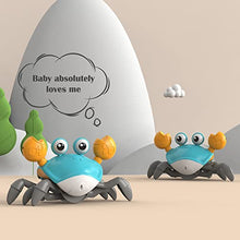 Load image into Gallery viewer, Adebena Sensing Crawling Crab, Tummy Time Baby Toys with Music Sounds &amp; Lights, Fun Early Development Walking Dancing Crab Toy, Infant Birthday Gifts for Babies Boys Girls Toddlers, USB Rechargeable
