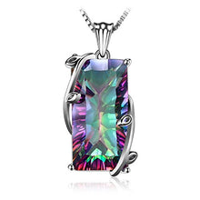 Load image into Gallery viewer, JewelryPalace Huge Gemstones Birthstone Necklace 16ct Natural Rainbow Quartz Statement Necklace For Women 925 Sterling Silver Pendant Necklace 18 Inches Box Chain
