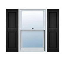 Load image into Gallery viewer, Ekena Millwork LP2S12X03500BL Lifetime Vinyl Standard Shutter (Per Pair), 12"W x 35"H, Black
