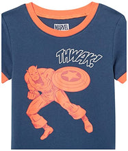 Load image into Gallery viewer, Amazon Essentials Boys' Disney Star Wars Marvel Snug-Fit Cotton Pajama Sleepwear Sets, 3-Piece Marvel Captain America, 2T
