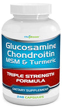 Load image into Gallery viewer, Glucosamine Chondroitin, MSM &amp; Turmeric Dietary Supplement - 248 Capsules
