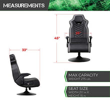 Load image into Gallery viewer, X Rocker 5152401 Zeta PC Chair 2.0 BT, 25.2" x 27.56" x 48.43", Black
