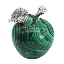 Load image into Gallery viewer, faovramulet Synthetic Green Malachite Stone Carved Appple Figurine Sculpture Statue Healing Crystal Home Ornament Decoration 1.3" Tall
