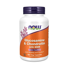 Load image into Gallery viewer, NOW Supplements, Glucosamine &amp; Chondroitin with MSM, Joint Health, Mobility and Comfort*, 180 Capsules
