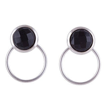 Load image into Gallery viewer, NOVICA Obsidian .925 Sterling Silver Drop Earrings 'Sweet Rings'
