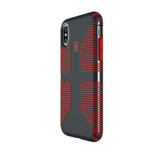 Load image into Gallery viewer, Speck Products CandyShell Grip Cell Phone Case for iPhone XS/iPhone X - Charcoal Grey/Dark Poppy Red
