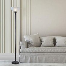 Load image into Gallery viewer, Threshold Floor Lamp for Living Room by Light Accents - Traditional Standing Pole Light with Dome Glass Shade – Upward Torchiere 71.2" Tall - (Bronze)
