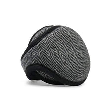 Load image into Gallery viewer, 180s Men's American Wool Behind the Head Ear Warmer (Gray/Black Herringbone)
