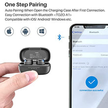 Load image into Gallery viewer, TOZO A1 Mini Wireless Earbuds Bluetooth 5.0 in Ear Light-Weight Headphones Built-in Microphone, Immersive Premium Sound Long Distance Connection Headset with Charging Case, Black
