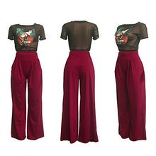 Load image into Gallery viewer, Women's Casual Pleated Long Pants Solid High Waisted Wide Leg Palazzo Long Pants with Pockets Plus Size Wine L
