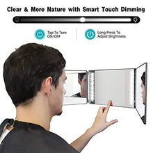 Load image into Gallery viewer, 3 Way Mirror for Self Hair Cutting 360° Mirror with LED Lights, Trifold Self Haircut Mirror Rechargeable with Height Adjustable

