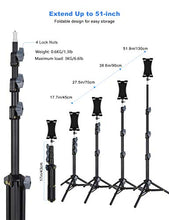 Load image into Gallery viewer, Phone Tablet Tripod, 51" Extendable Smartphone &amp; Tablet Tripod Stand with Phone/Tablet Holder Mount &amp; Remote, Compatible with Tablet/Phone/Camera for Selfies/ Video Recording/ Vlogging/ Live Streaming
