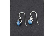 Load image into Gallery viewer, Small Blue Kyanite Gemstone Spinner Orbit Earrings in Sterling Silver
