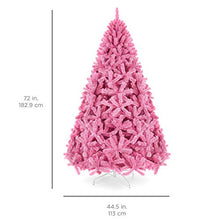 Load image into Gallery viewer, Best Choice Products 6ft Artificial Christmas Full Fir Tree Seasonal Holiday Decoration w/ 1,477 Branch Tips, Foldable Stand, Pink
