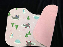 Load image into Gallery viewer, BURP CLOTHS Winter Seals Large Absorbent 100% Cotton Flannel &amp; Terrycloth Baby Girl Burp Rags
