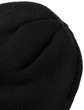 Load image into Gallery viewer, HAUTZADO Knit Beanie Hat with Brim Chunky Winter Skully Cap with Visor Black
