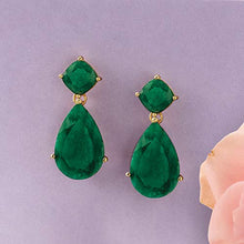 Load image into Gallery viewer, Ross-Simons 19.20 ct. t.w. Emerald Drop Earrings in 18kt Gold Over Sterling
