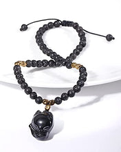 Load image into Gallery viewer, Lightock Lava Rock with Black Obsidian Fox Anklet Bracelet For Women Essential Oil Diffuser Lucky Gifts
