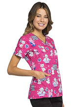 Load image into Gallery viewer, CHEROKEE Genuine Mock Wrap Scrub Top, CK614, M, Beauty Paw-lor
