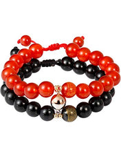 Load image into Gallery viewer, Lightock 2pcs Feng Shui Black Obsidian Magnetic Bracelets for Couples Long Distance Bracelet Attraction Relationship Matching Friendship for Her Him
