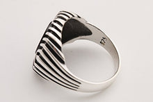 Load image into Gallery viewer, Motif Modern Style Ottoman Oval Black Onyx Turkish Handmade Jewelry 925 Sterling Silver Men's Ring All Size Options Size
