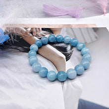 Load image into Gallery viewer, Soothing Bracelet - Natural Aquamarine bracelet - Bring Positive Energy - Peace - Youthfulness Bracelet - Stone Bracelet for Everlasting Joy
