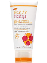 Load image into Gallery viewer, Earth Baby Broad Spectrum SPF 30+ Sunscreen, Reef Safe, Water-Resistant, UVA/UVB Protection, Hypoallergenic for Sensitive Skin, Natural and Organic, for Babies Toddlers and Kids, 1.7 Fl Oz
