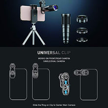 Load image into Gallery viewer, Apexel Phone Lens Kits-22x Telephoto Lens/205°Fisheye Lens/120°Wide Angle Lens&amp;20x Macro Lens/Tripod and Remote Shutter Works with iPhone 11 Plus X XS XR Samsung Huawei
