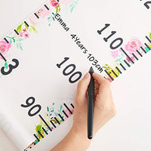 Load image into Gallery viewer, QtGirl Kids Growth Chart, Height Chart for Child Height Measurement Wall Hanging Rulers Room Decoration for Girls, Boys, Toddlers(Flower)
