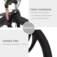 Load image into Gallery viewer, Max4out Mountain Bike Folding Bikes with High Carbon Steel Frame, Featuring 6 Spoke Wheels and 21 Speed Shimano Shifter, Double Disc Brake and Dual Suspension Anti-Slip Bicycles (Yellow, 26 in)
