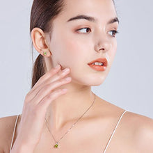 Load image into Gallery viewer, 2ct Peridot Jewelry Set Sterling Silver Pendant Necklace Stud Earrings August Birthstone Gemstone for Women
