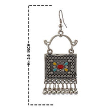 Load image into Gallery viewer, Zephyrr Afghani/Turkish Drop Earrings Silver Tone Casual Daily Wear Statement Jewelry For Women, (JAE-3455)
