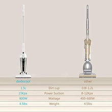 Load image into Gallery viewer, dodocool 2 in 1 Corded Vacuum Cleaner, Swivel Ultra Lightweight Vacuum Cleaner,15 KPa 800W Strong Suction Handheld Stick Vacuum Includes Multiple Accessories, Bagless for Hard Floor Car Pet
