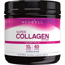Load image into Gallery viewer, NeoCell Super Collagen Peptides Powder, 14 Ounces, Non-GMO, Grass Fed, Paleo Friendly, Gluten Free, For Hair, Skin, Nails &amp; Joints (Packaging May Vary), Unflavored, 40 Servings
