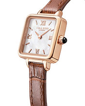 Load image into Gallery viewer, Lola Rose Women's Mother-of-Pearl Watch with Brown Leather Strap
