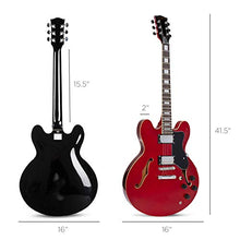 Load image into Gallery viewer, Best Choice Products Semi-Hollow Body Electric Guitar Set w/Dual Humbucker Pickups, 3-Way Pickup Selector, Case, Electronic Tuner, Capo, Strap, Picks, Cutaway Design - Red

