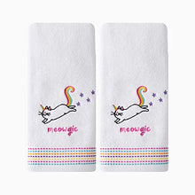 Load image into Gallery viewer, SKL HOME by Saturday Knight Ltd. Meowgic 2 Pc Hand Towel, White

